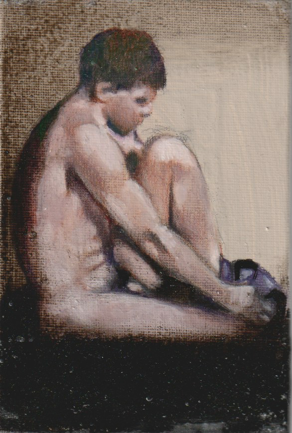 Guido Buganza, "Modelo que se viste", 2025 de la serie "Desnudos"