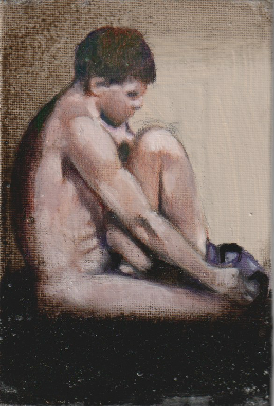 Guido Buganza, "Modelo que se viste", 2025 de la serie "Desnudos"